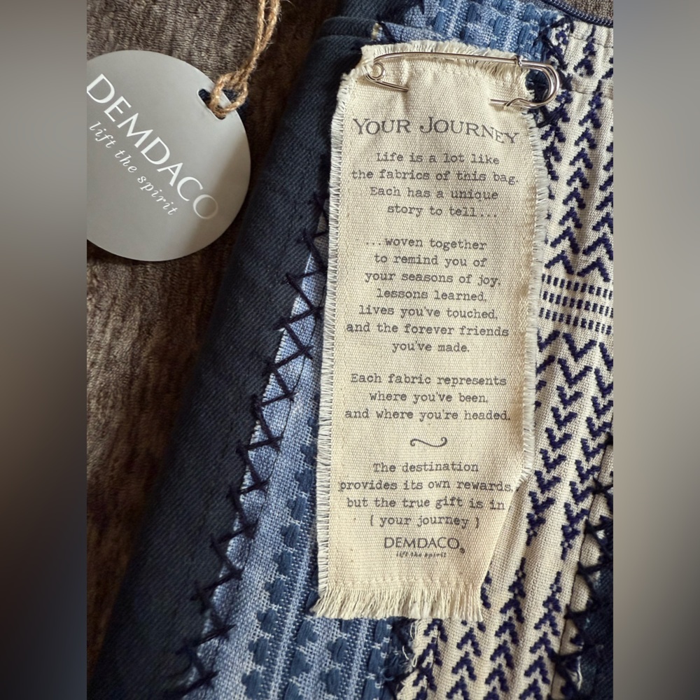Demdaco Blue Woven Crossbody Bag - Picture 2 of 5